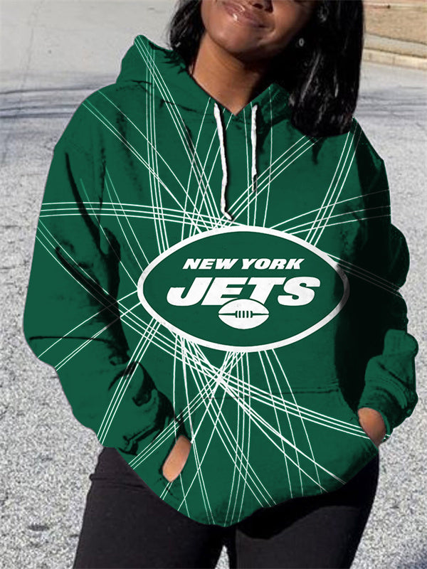 New York Jets 3D Printed Pocket Pullover Hoodie