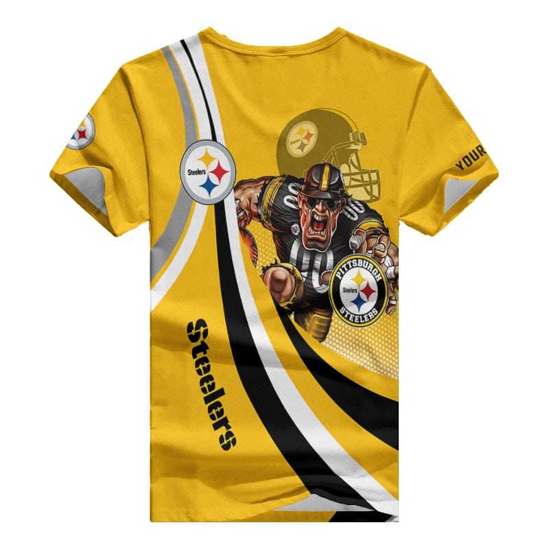 Pittsburgh Steelers V-neck T-shirt Back View