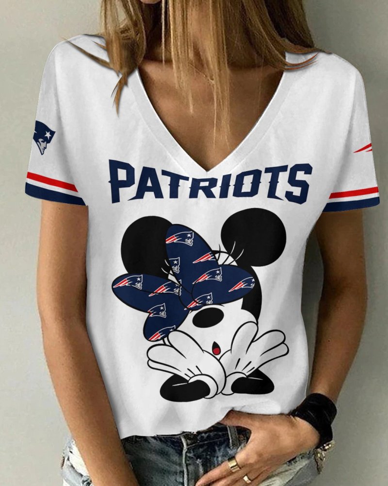 New England Patriots V-neck Women T-shirt