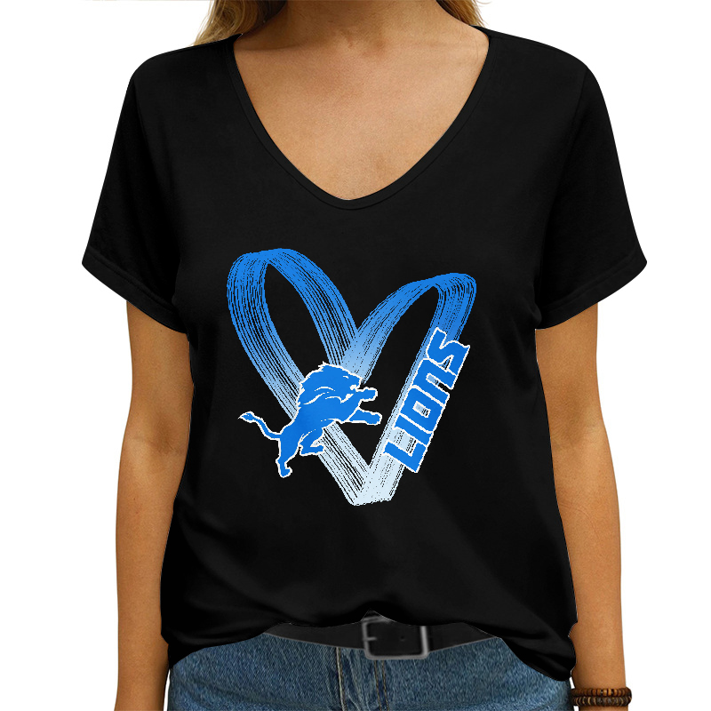 Detroit Lions Personalized V-neck T-shirt