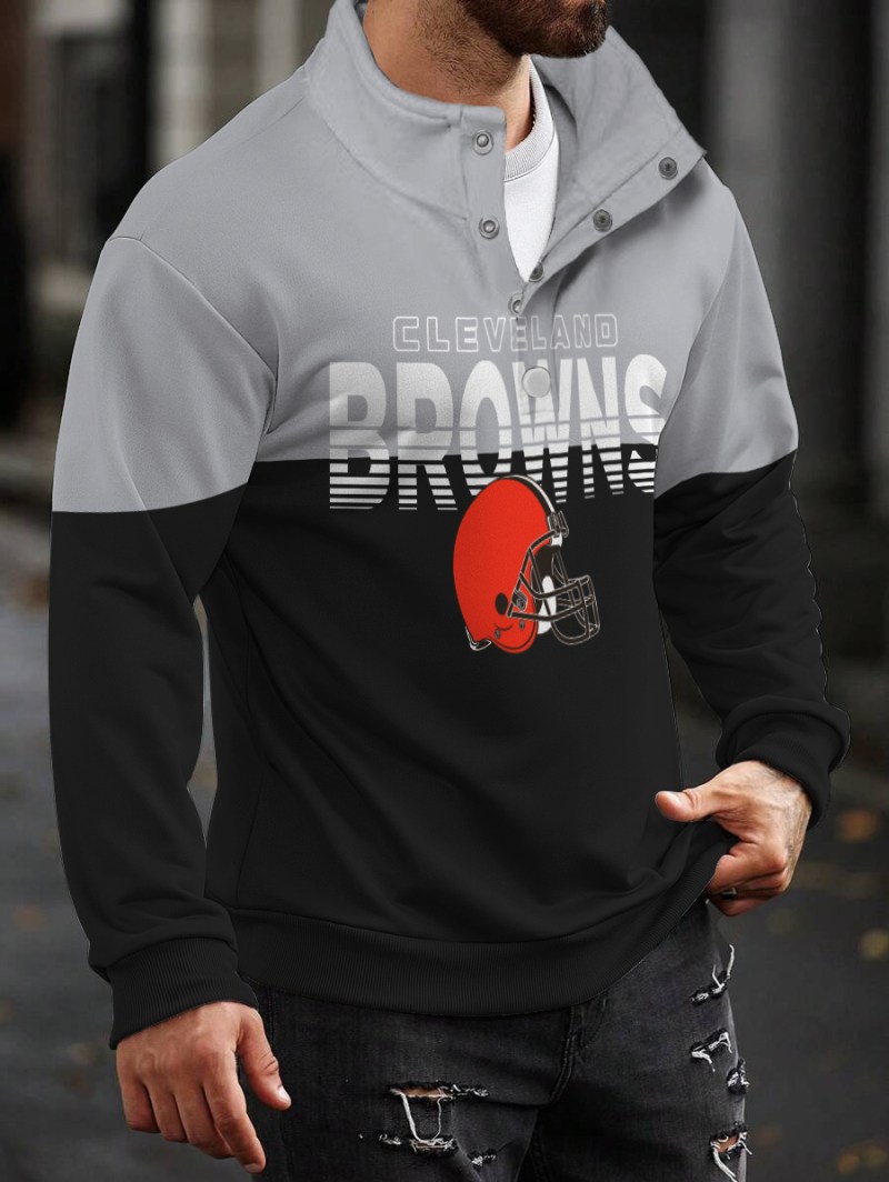 Cleveland Browns Casual Colorful Stand Collar Sweatshirt