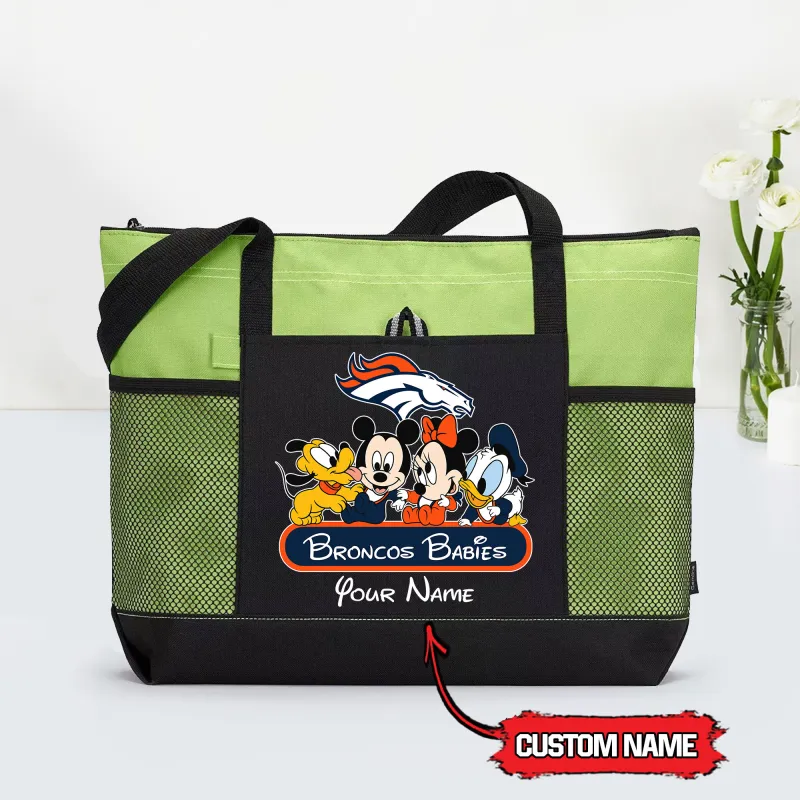Denver Broncos Personalized Babies Tote Bag Green