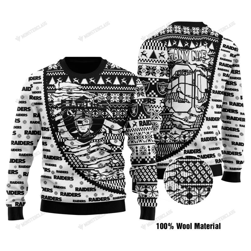 Las Vegas Raiders Woolen Sweater Front View