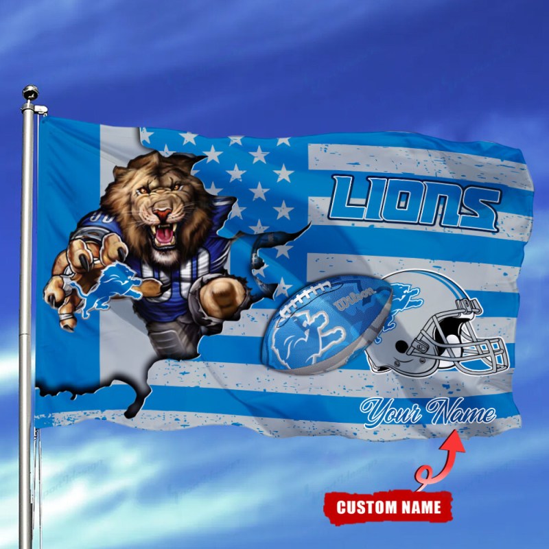 Detroit Lions Personalized Flag