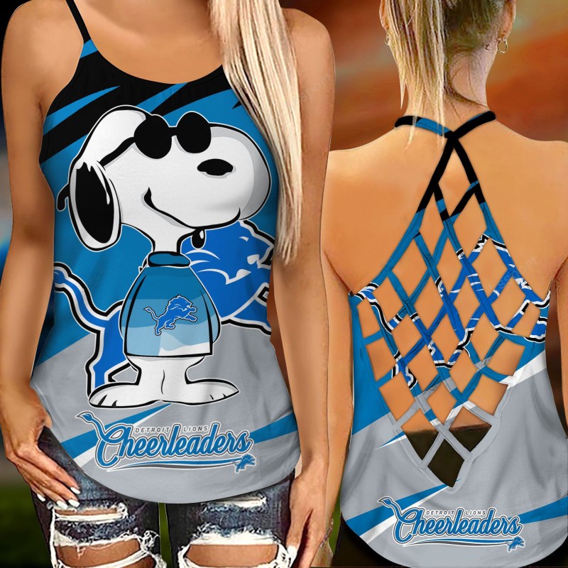 Detroit Lions Criss Cross Tank Top
