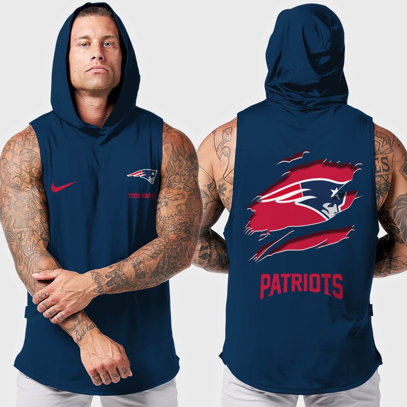 Official NFL New England Patriots Men's Hooded Tank Top