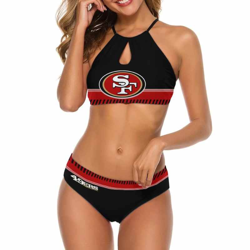 San Francisco 49ers Women's Cami Keyhole One-piece Swimsuit