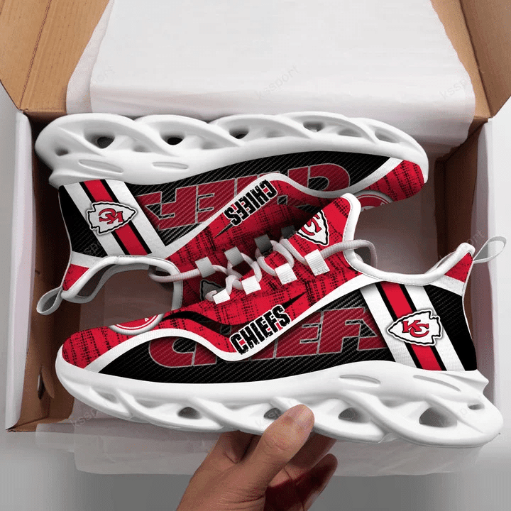 Kansas City Chiefs Yezy Running Sneakers - Top View