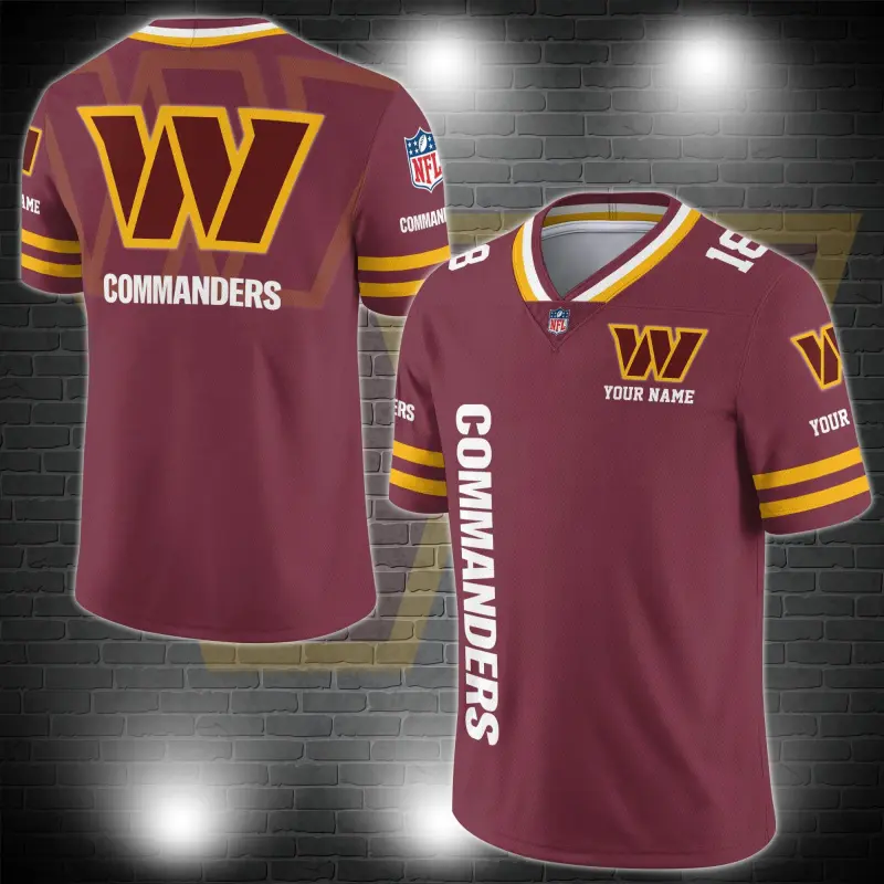 Washington Commanders Personalized V-neck Football Jersey