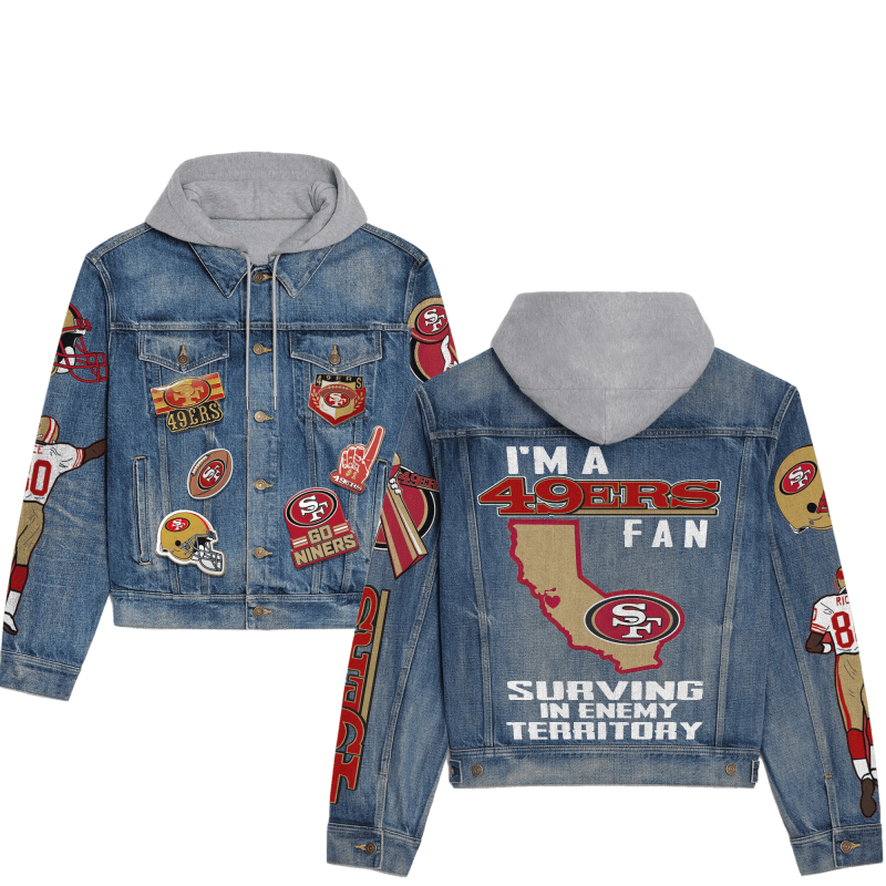 San Francisco 49ers Premium Hooded Denim Jacket