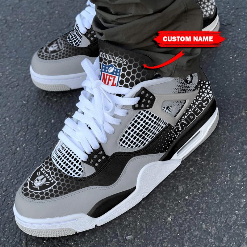 Las Vegas Raiders Personalized AJ4 Sneaker
