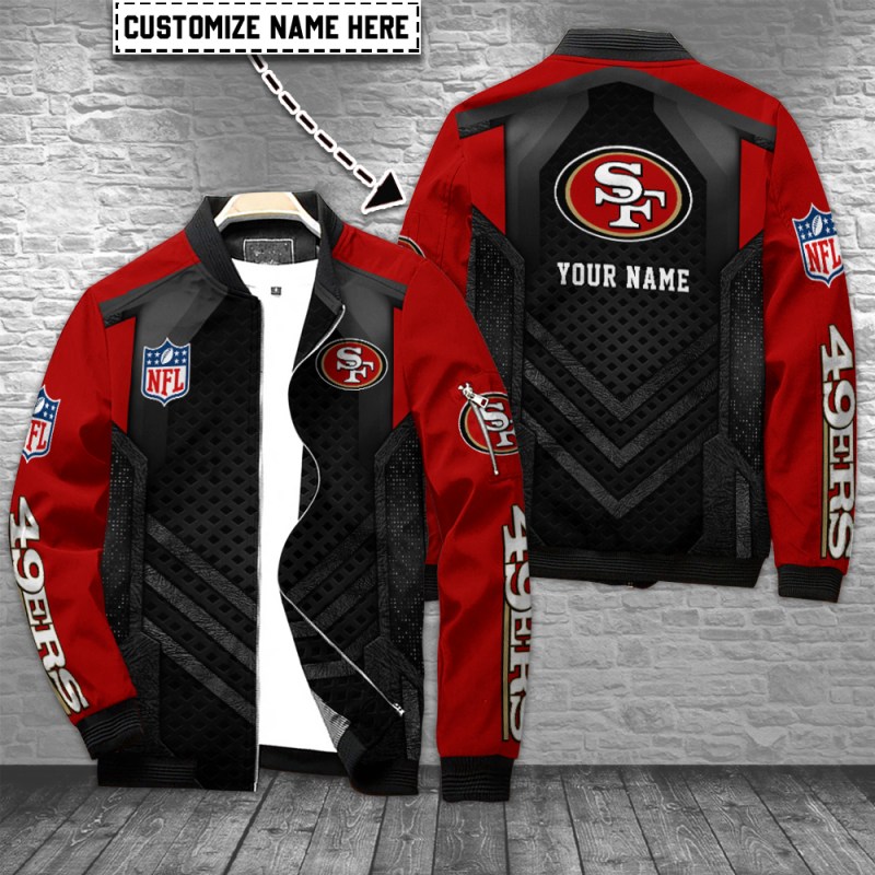 San Francisco 49ers Personalized Bomber Jacket Front View
