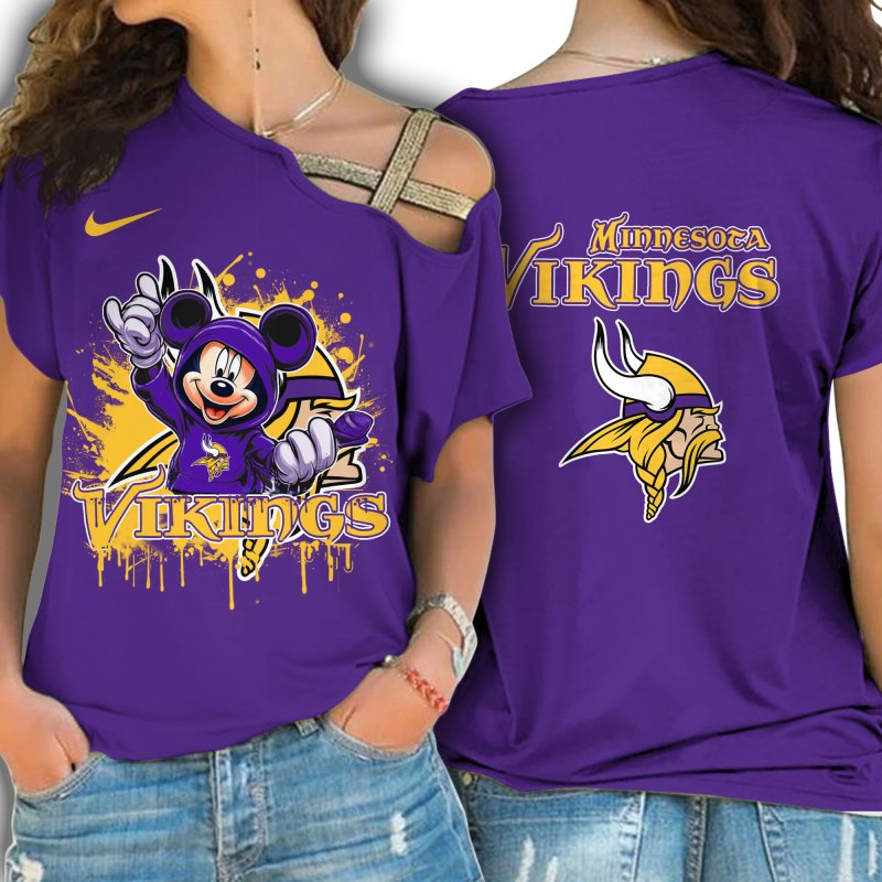 Minnesota Vikings One Shoulder Shirt Front View