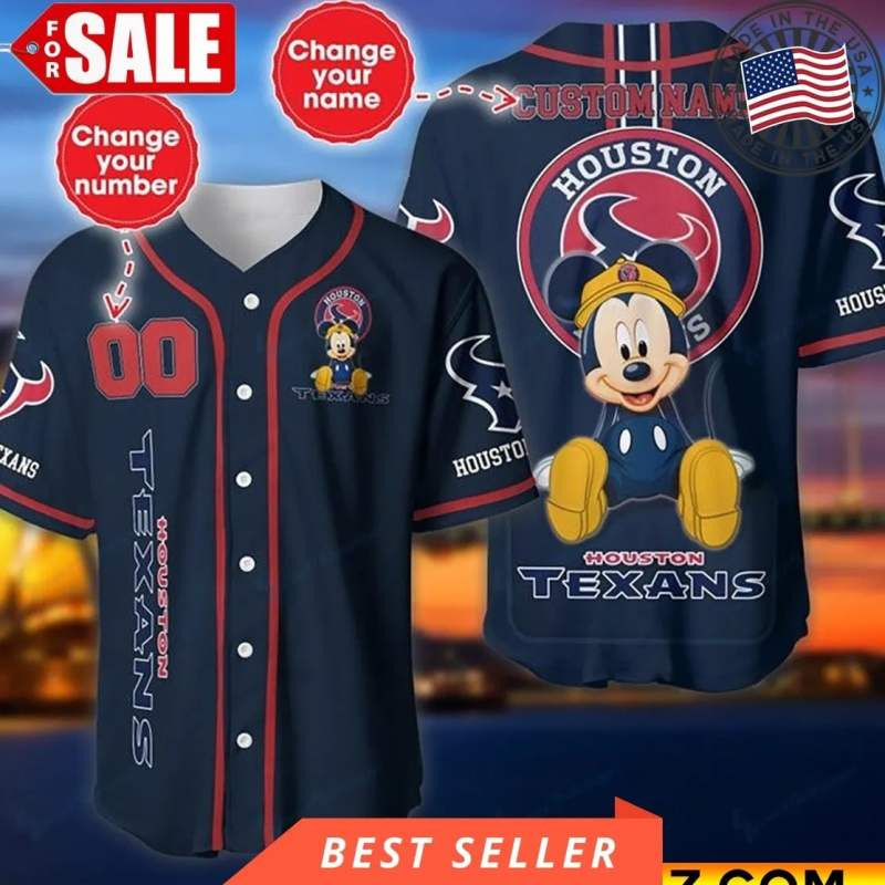 Houston Texans Personalized Baseball Jersey