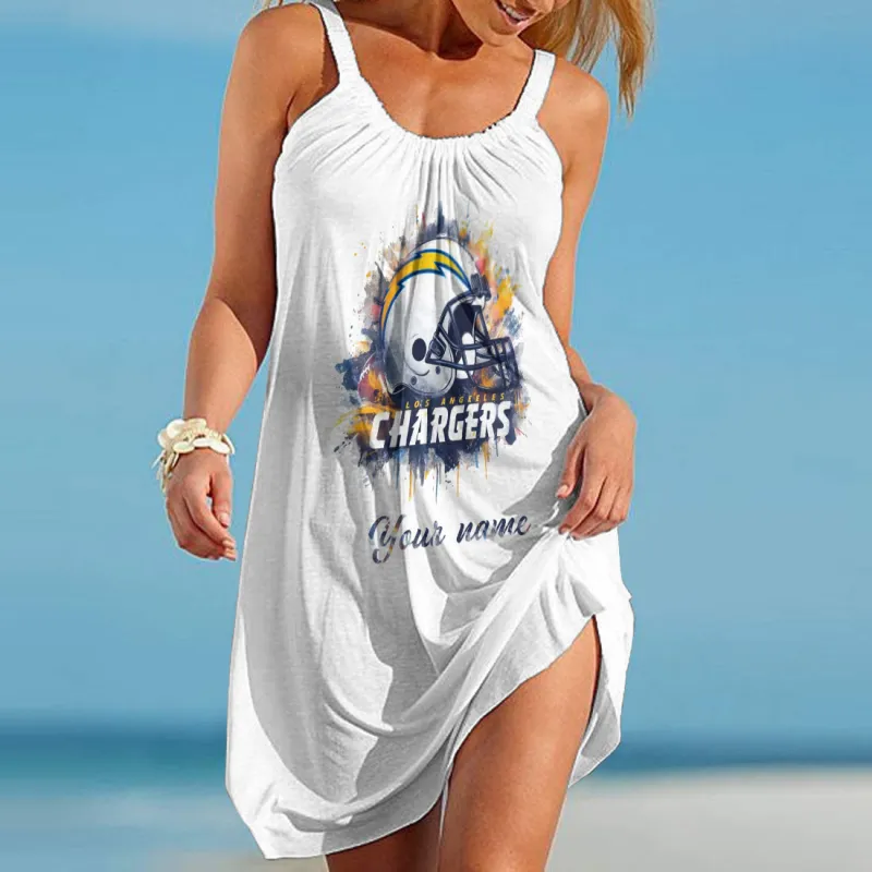 Los Angeles Chargers Personalized Beach Dress