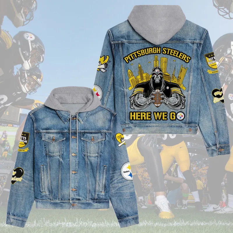 Pittsburgh Steelers Premium Hooded Denim Jacket