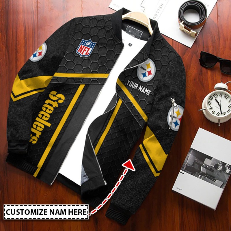 Pittsburgh Steelers Personalized Bomber Jacket Image 3