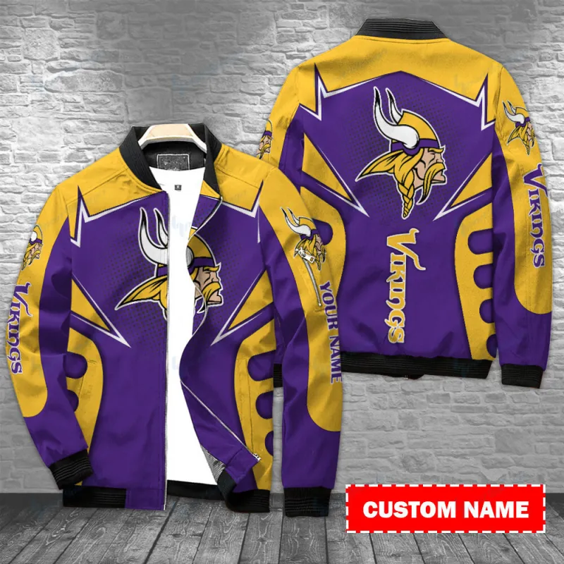 Minnesota Vikings Personalized Bomber Jacket