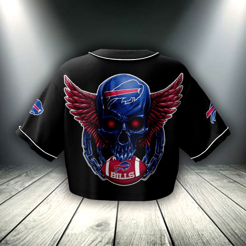 Buffalo Bills Crop Top Baseball Jersey Back