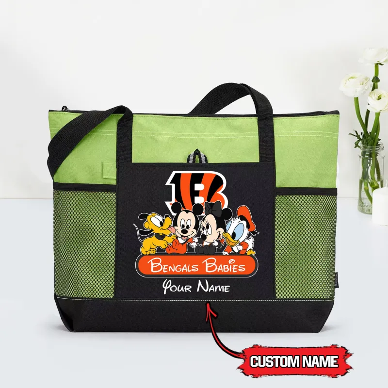 Cincinnati Bengals Personalized Babies Tote Bag in Green