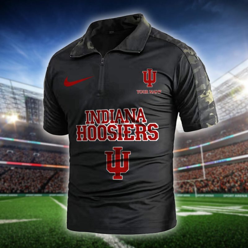 Indiana Hoosiers Army Polo Shirt - Black Camo