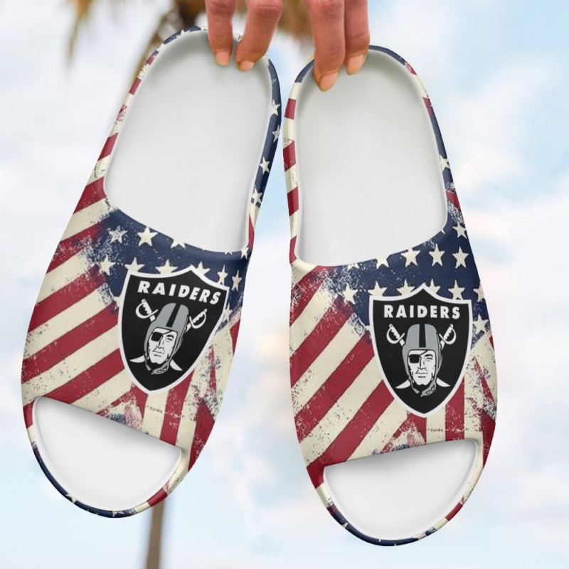 Las Vegas Raiders Yeezy Slippers Side View