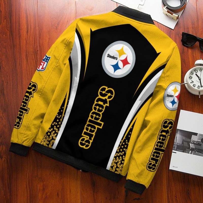 Pittsburgh Steelers Bomber Jacket Back View