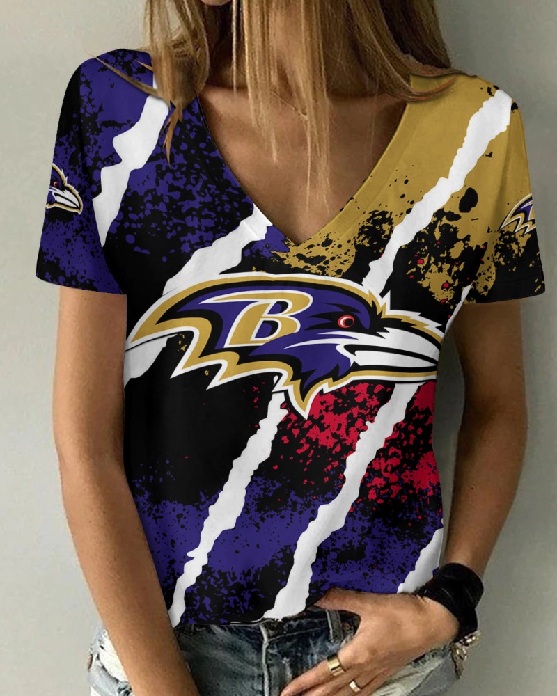 Baltimore Ravens V-neck Women T-shirt - Product Image 1