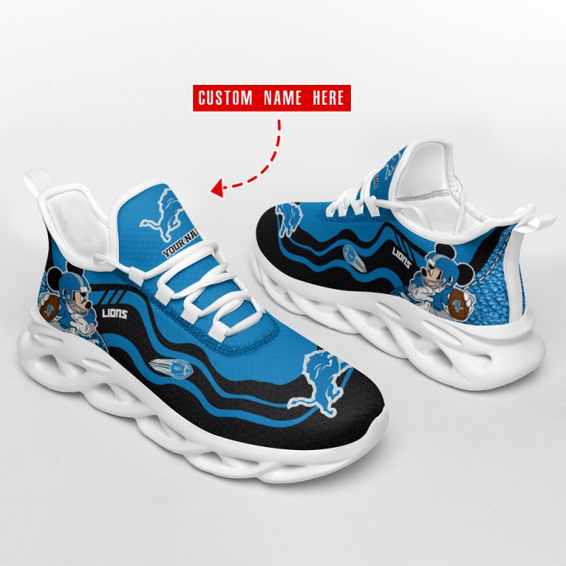 Detroit Lions Yezy Sneakers Close Up