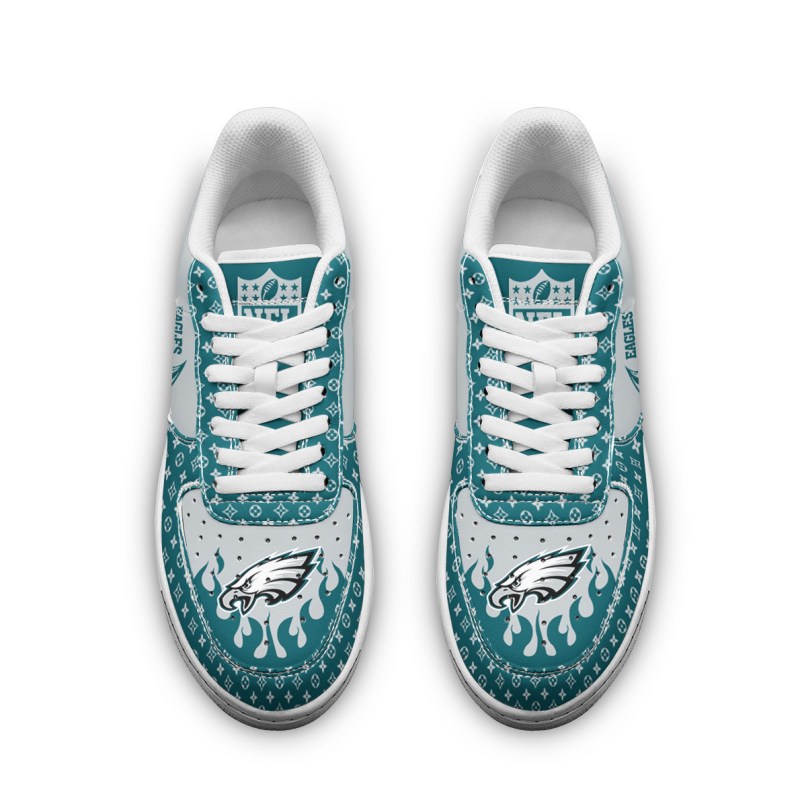 Philadelphia Eagles AF1 Shoes Side View