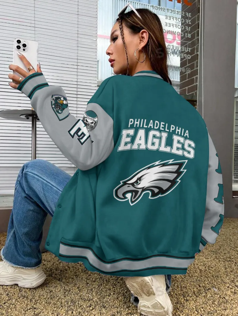 Philadelphia Eagles Varsity Jacket Back View