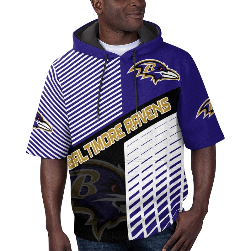 Baltimore Ravens Short Sleeve Hoodie - Front View