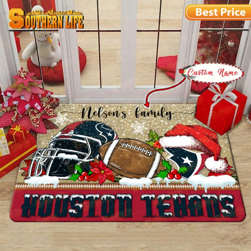 Houston Texans Christmas Personalized Doormat