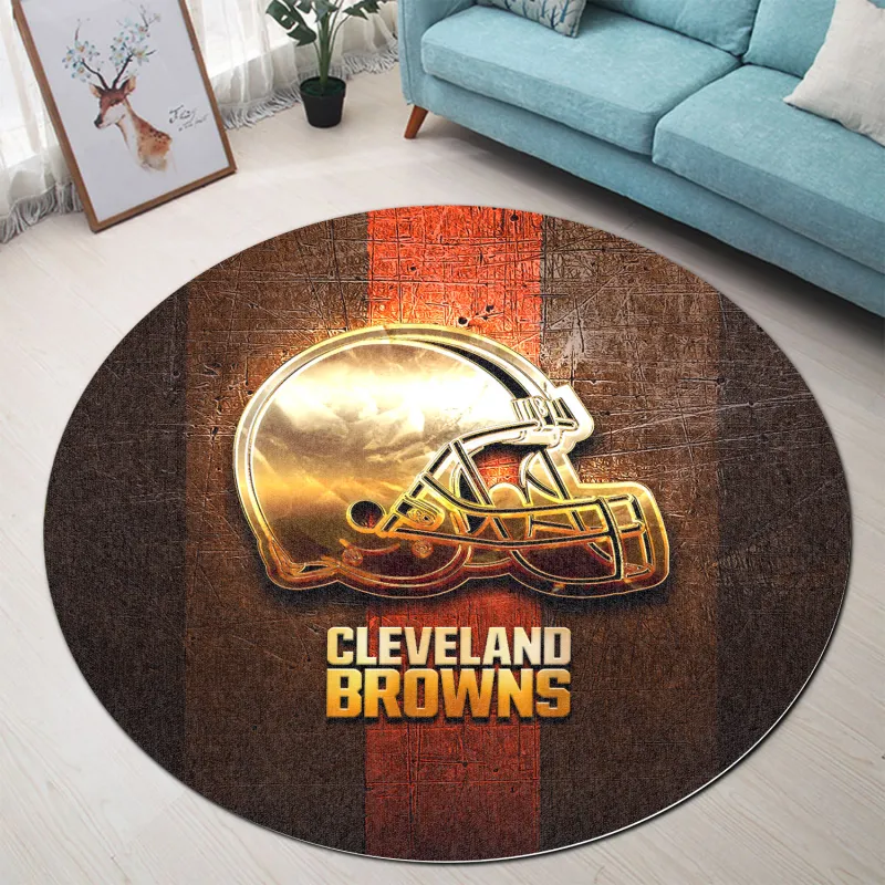 Cleveland Browns Round Rug Lifestyle