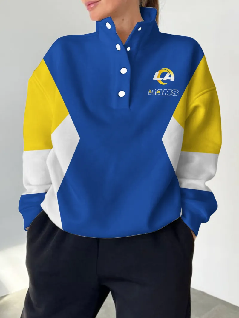 Los Angeles Rams Casual Colorful Stand Collar Sweatshirt