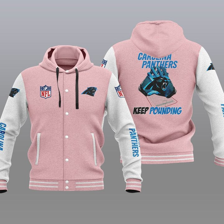 Carolina Panthers Hooded Button Jacket Back View