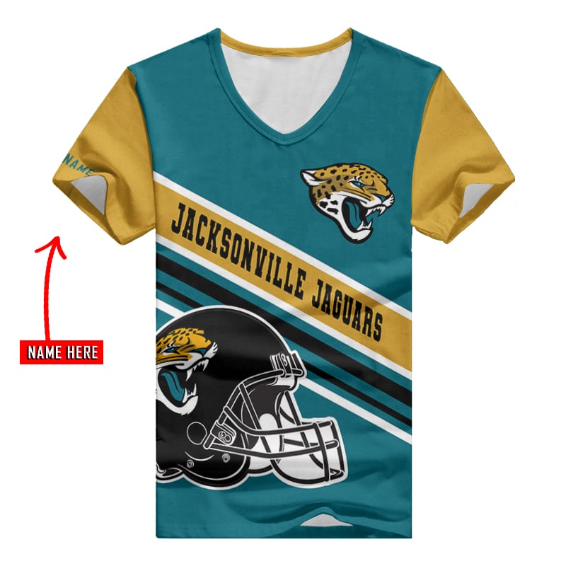 Jacksonville Jaguars Personalized V-neck Women T-shirt - Image 1