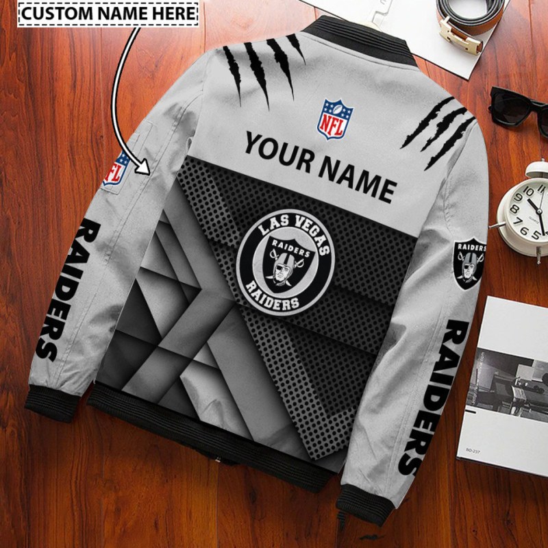 Las Vegas Raiders Bomber Jacket - Back View