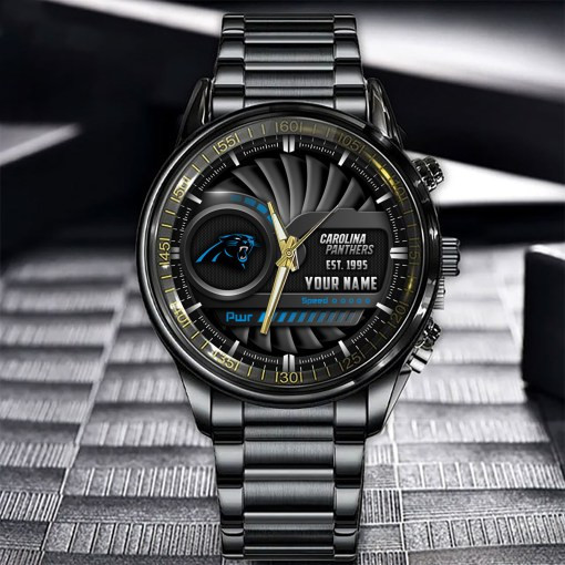 Carolina Panthers Black Fashion Watch 2