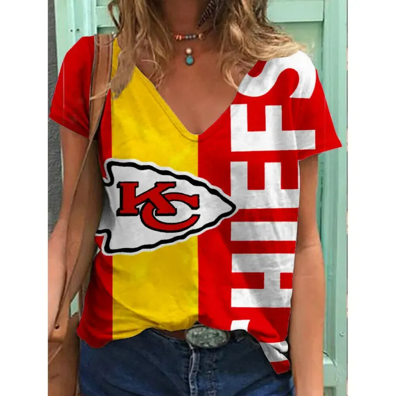 Kansas City Chiefs V-neck Women T-shirt