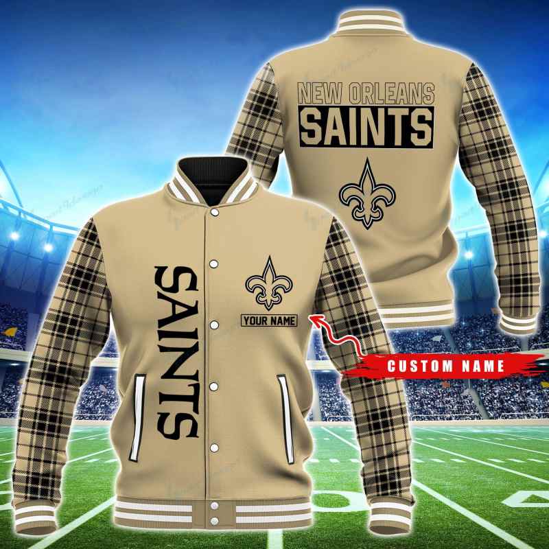 New Orleans Saints Personalized Baseball Jacket