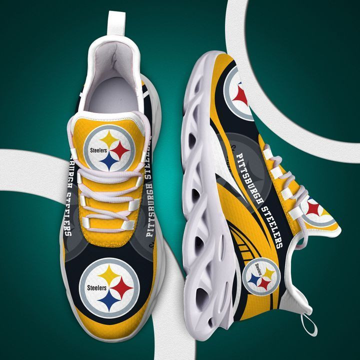 Pittsburgh Steelers Yezy Running Sneakers Back View