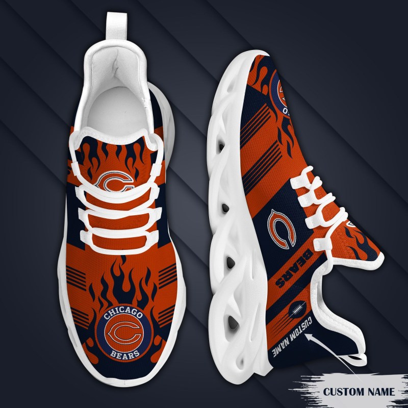 Chicago Bears Personalized Yezy Running Sneakers Side View