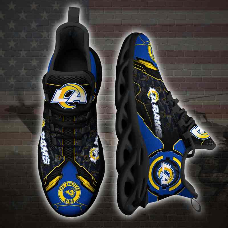 Los Angeles Rams Yezy Running Sneakers Back View
