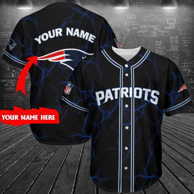 New England Patriots Personalized Baseball Jersey
