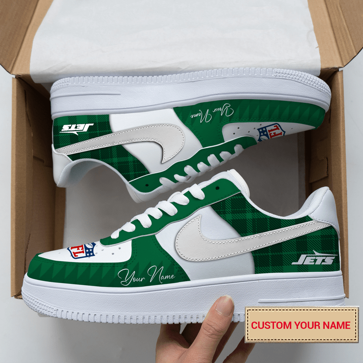 NFL New York Jets 2024 Logo Pattern AF1 Sneaker Side View