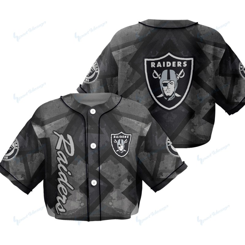 Las Vegas Raiders Crop Top Baseball Jersey
