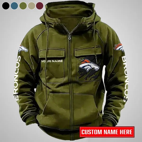 Denver Broncos Zip-Up Hoodie Green