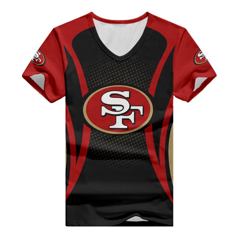 San Francisco 49ers Summer V-neck Women T-shirt