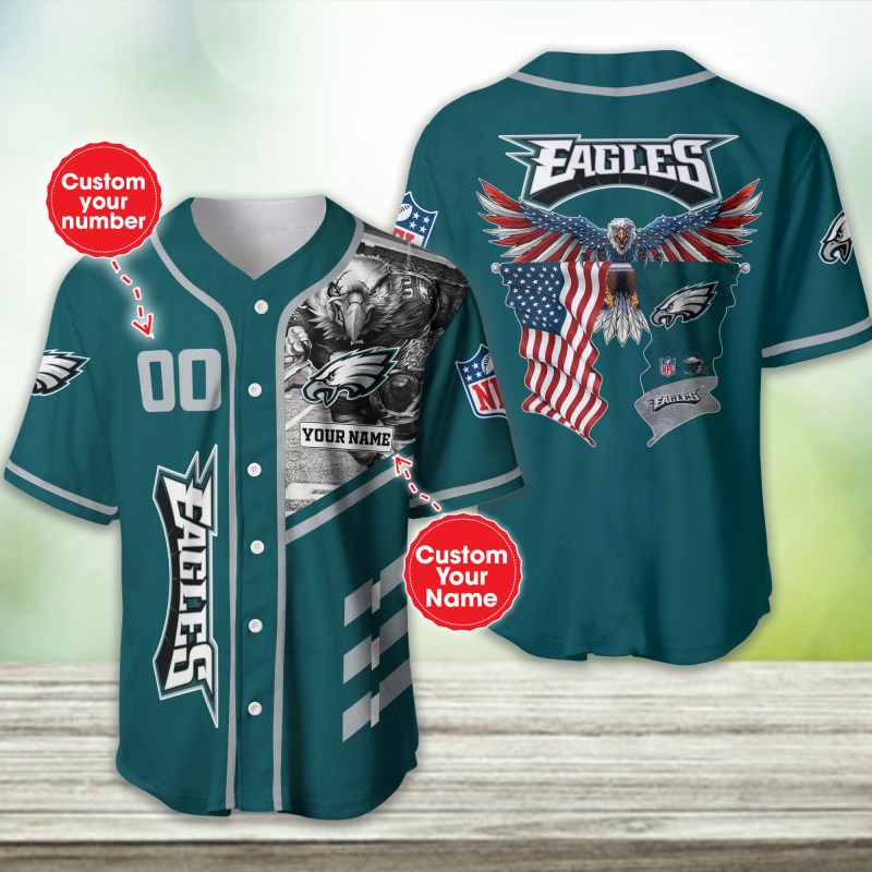 Personalized Philadelphia Eagles Baseball Jersey